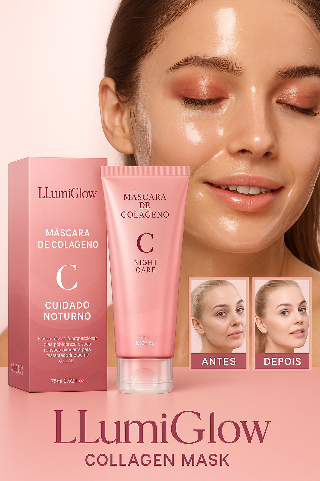 LLumiGlow - Máscara de colágeno facial